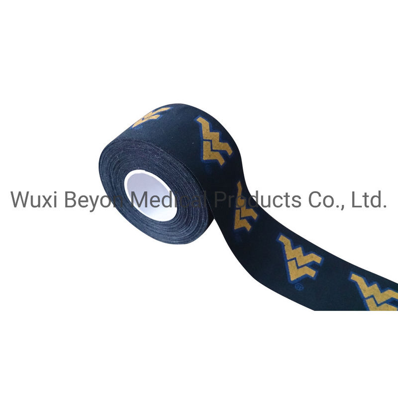 Black Printed Sports Tape Soccer Rugby Shoulder Cotton Zinc Oxide Athletic Sports Tape