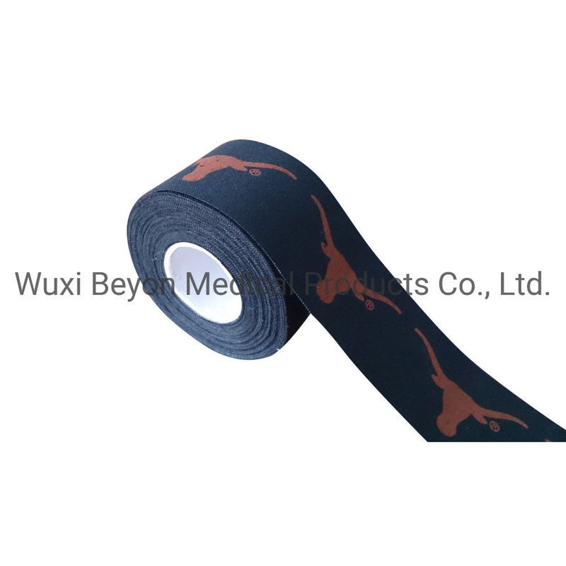 Black Printed Sports Tape Soccer Rugby Shoulder Cotton Zinc Oxide Athletic Sports Tape