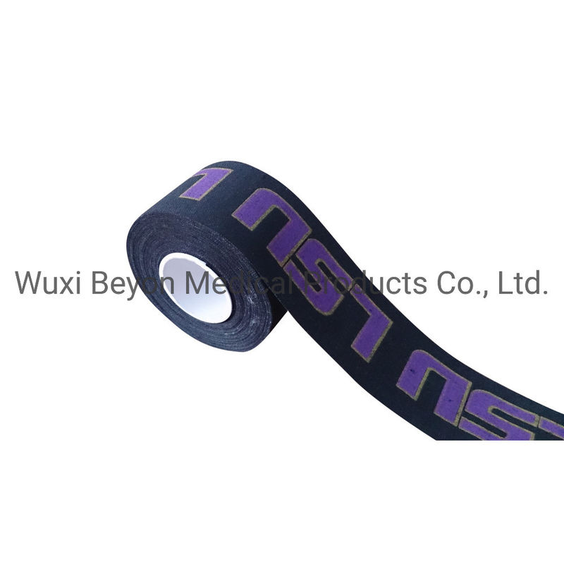 Black Printed Sports Tape Soccer Rugby Shoulder Cotton Zinc Oxide Athletic Sports Tape